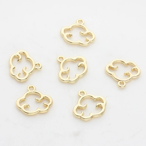 Cloud Shape Hollow Zinc Alloy Charms Gold Electroplated Metal Pendants For DIY Earring Necklace Jewelry Making Accessories