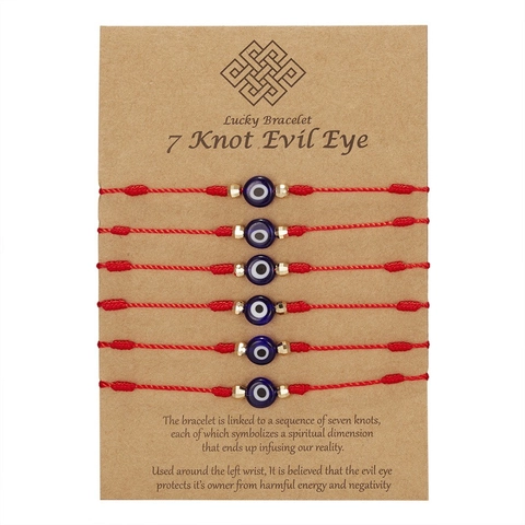 Handmade Braided Rope Evil Eye Bracelet For Women Lucky Protection Jewelry Traditional Knot Adjustable Charm Wristband Gift