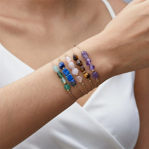 Handgefertigtes Naturstein Zwölf Sternbilder Armband Für Damen Verstellbares Geflochtenes Seil Sternzeichen Wunschkarte Armband Schmuck Geschenk