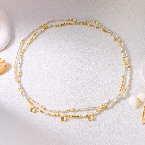 Bohemian Shell Seed Bead Waist Chain For Women Handmade Multilayer Body Chain Beach Vacation Jewelry Butterfly Starfish Pendant Belly Chain