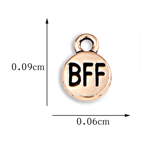 Ciondoli BFF in Lega Rotonda Best Friends Forever Lettera DIY Collana Braccialetto Produzione di Gioielli Materiale Accessorio