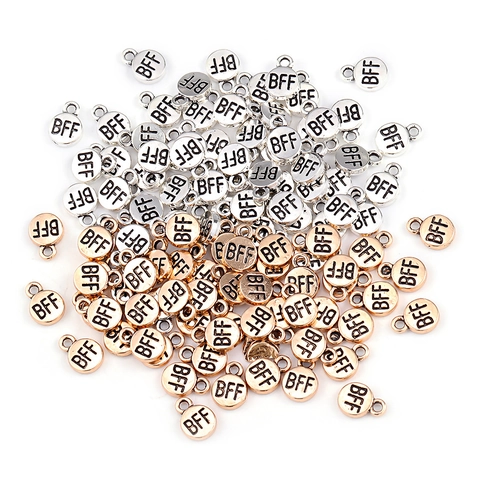 Ciondoli BFF in Lega Rotonda Best Friends Forever Lettera DIY Collana Braccialetto Produzione di Gioielli Materiale Accessorio