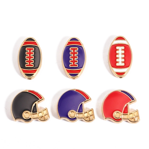 Sport Theme Alloy Enamel Pendants Football Baseball Rugby Helmet Jersey Design DIY Jewelry Making Charms For Keychains