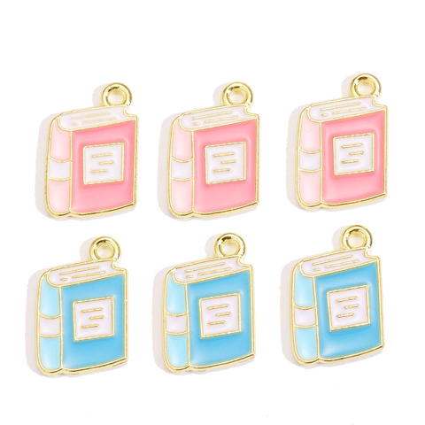 Cartoon Enamel Alloy Pencil Book Charms For DIY Jewelry Making Keychain Necklace Earrings Cute Stationery Accessory Pendants