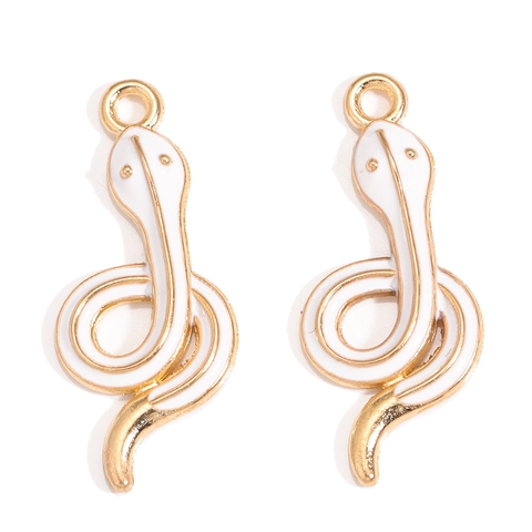 Dijes de Serpiente de Aleación Esmalte Para DIY Joyería Colgante de Animal de Dibujos Animados Para Collar Pulsera Mujer