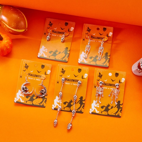 Halloween Kürbis Geist Totenkopf Quaste Ohrringe Gothik Punk Strass Emaille Hängeohrringe Für Damen Party Schmuck Geschenk