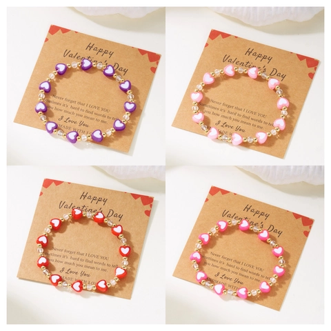 Valentijnsdag Polymeerklei Kralen Hart Armband Vrouwen Schattig XOXO Liefdesbrief Envelop Patroon Handgemaakte Sieraden Cadeau