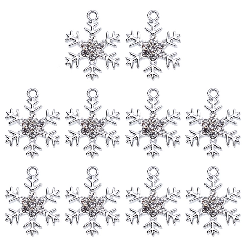 Eleganter Legierung Schneeflocke Anhänger DIY Schmuckherstellung Strass Eingelegte Künstliche Perle Zubehör Für Damen Weihnachtsgeschenk