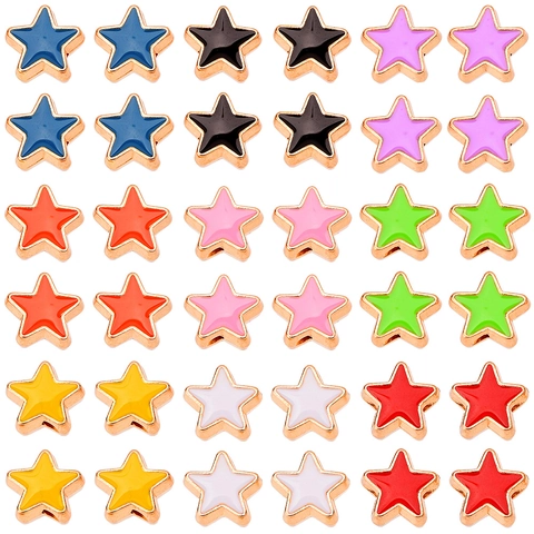 10mm Alloy Enamel Beads Star Heart Smiley Face Tai Chi Yin Yang Charms For DIY Bracelet Necklace Jewelry Making Findings