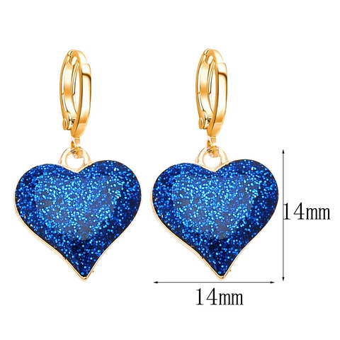 Minimalistische Glitzer Herz Anhänger Ohrringe Für Damen Galvanisierte Metall Harz Süße Romantische Dangle Schmuck Zubehör Party Täglich