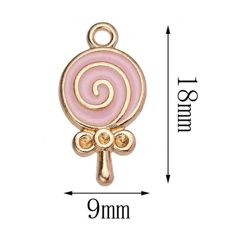 Lollipop Charms Alloy Candy Enamel DIY Jewelry Accessories For Earrings Necklaces Bracelet Making Women Girls Colorful Pendants