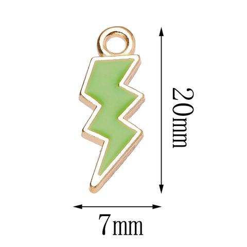 DIY Handmade Enamel Lightning Bolt Pendant Alloy Charms For Jewelry Making Earrings Bracelet Necklace Craft Accessory