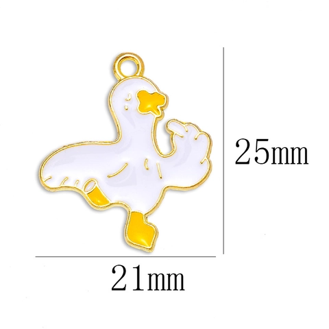 Funny Cartoon Duck Enamel Pendant DIY Alloy Charm For Bracelet Necklace Keychain Making Funny Duckling Drip Oil Jewelry Accessory