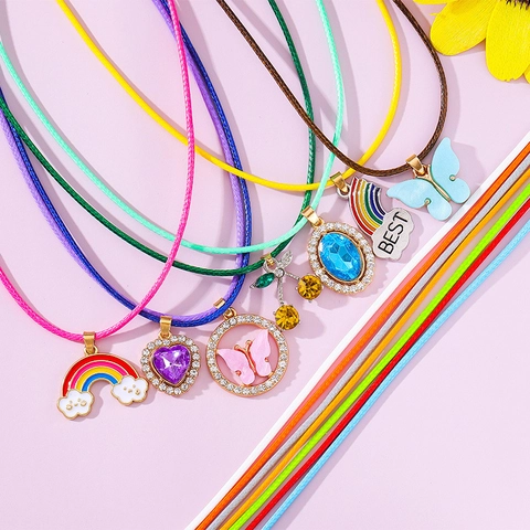 DIY Necklace Cord With Lobster Clasp Waxed String Extension Chain Colorful Jewelry Making Supplies For Pendant Braided Rope Accessory
