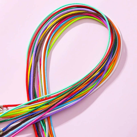 DIY Necklace Cord With Lobster Clasp Waxed String Extension Chain Colorful Jewelry Making Supplies For Pendant Braided Rope Accessory