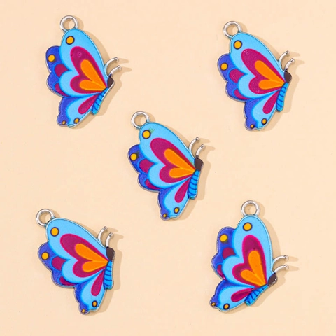 Kleurrijke Vlinder Legering Emaille Hangers Voor DIY Sieraden Maken Kettingen Armbanden Veelkleurige Insecten Charms