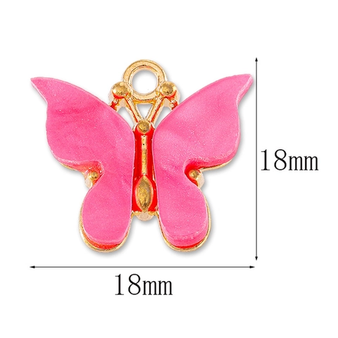 Sweet Alloy Resin Butterfly Pendants DIY Colorful Acrylic Animal Charms For Jewelry Making Necklaces Keychains Women Accessories