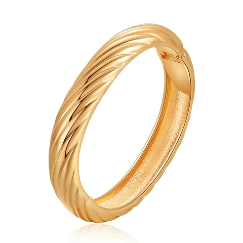 Brazalete de Aleación de Espiral Retorcida Minimalista para Mujer Galvanizado Clásico Versátil Apertura de Bisagra Joyería de Moda
