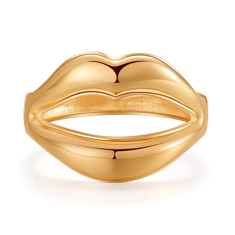 Niche Designer Style Lip Shaped Alloy Bangle For Women Gold Silver Plated Minimalist Cuff Bracelet Fashion Jewelry Gift