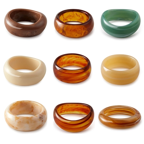 Vintage Acrylic Marble Pattern Wide Bangle Bracelet For Women Geometric Resin Amber Tortoiseshell Pattern Polished Fashion Jewelry Gift