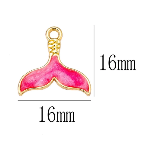 Cartoon Colorful Fish Tail Pendant Alloy Enamel Mermaid Whale Tail DIY Jewelry Accessories For Earrings Necklace Bracelet