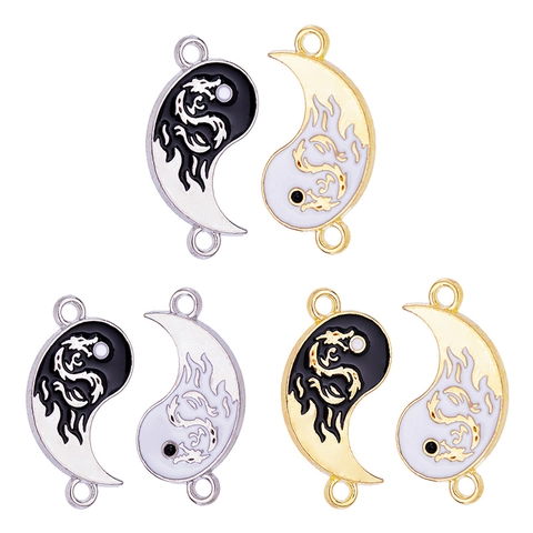 Vintage Chinese Style Alloy Pendants Dragon Tai Chi Yin Yang Charms For DIY Necklace Bracelet Jewelry Making Accessories
