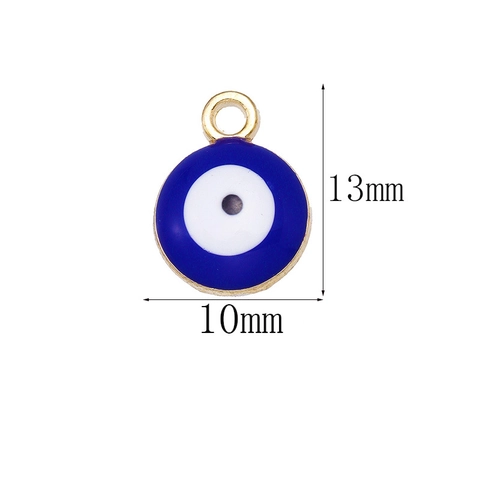 Malocchio Lega Pendenti Tondo Smalto Ciondoli Per DIY Bracciale Collana Creazione Gioielli Componenti Accessorio Artigianale
