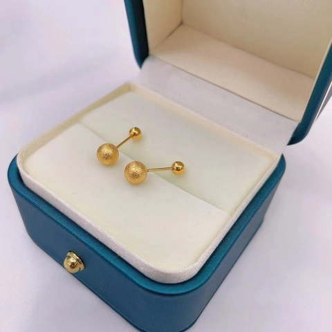 Minimalist Titanium Steel Double Ball Ear Cartilage Stud Earrings Frosted Smooth Round Bead Screw Back Jewelry For Women