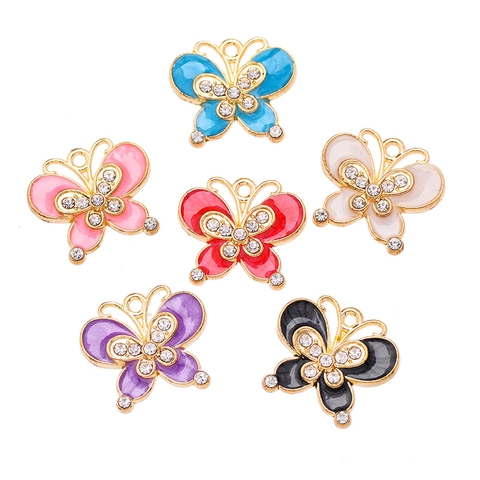 Μενταγιόν Πεταλούδα από Κράμα Σμάλτο Στρας Charms για DIY Κατασκευή Κοσμημάτων Κολιέ Σκουλαρίκια Γυναικεία Αξεσουάρ Μόδας