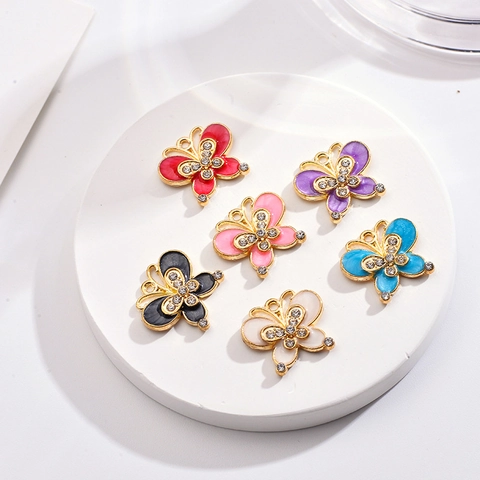 Μενταγιόν Πεταλούδα από Κράμα Σμάλτο Στρας Charms για DIY Κατασκευή Κοσμημάτων Κολιέ Σκουλαρίκια Γυναικεία Αξεσουάρ Μόδας