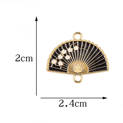 Pflaumenblüte Emaille Faltfächer Legierung Anhänger Doppelschleife Verbinder Für DIY Armband Halskette Schmuckherstellung Handgefertigtes Zubehör
