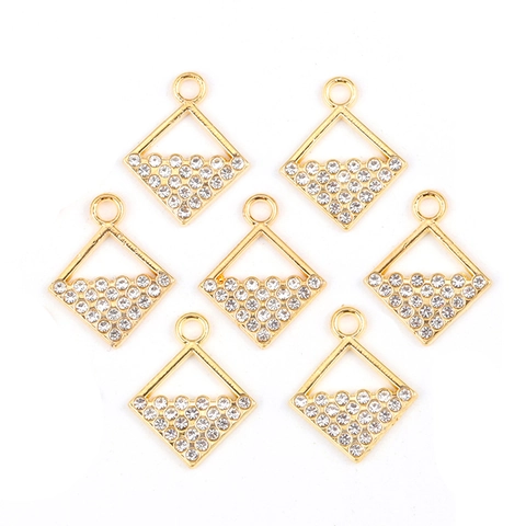 Pendentifs en Alliage de Mode avec Perle Artificielle et Strass pour Accessoires de Fabrication de Bijoux DIY Or Pendentifs Pavé