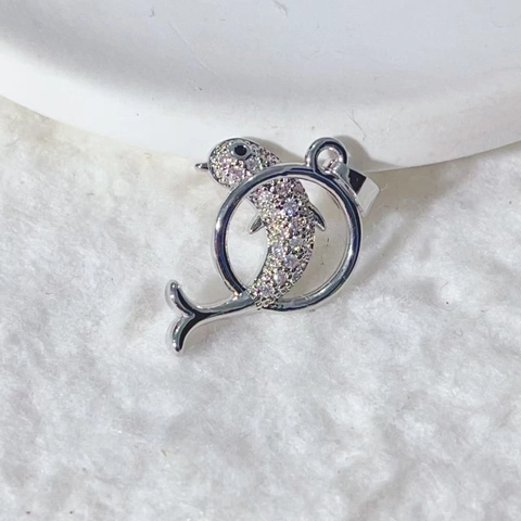 Copper Micro Inlaid Rhinestone Ocean Series Pendant For DIY Jewelry Making Bracelet Necklace Dolphin Cloud Shell Charms