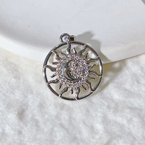 Gold Plated Copper Zirconia Sun Moon Star Pendants DIY Jewelry Making Accessories For Necklaces Bracelets Charm Pendant