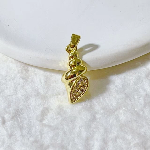 Ocean Theme Conch Sea Star Shell Pendant DIY Jewelry Accessories Copper Gold Silver Plated Zirconia Faux Artificial Pearl Pendant Only
