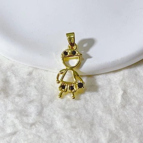 Copper Micro Zirconia Boy Girl Charms DIY Jewelry Pendants For Necklace Bracelet Making Cartoon Family Figures Gold Silver Plated