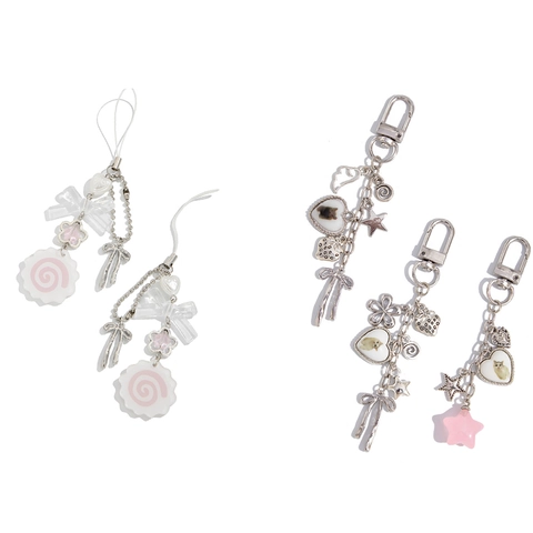 Portachiavi Dolce in Lega Acrilico Farfalla Cuore Ciondolo Borsa Per Donna Carino Narutomaki Stella Gatto Accessorio Cellulare Gioielli