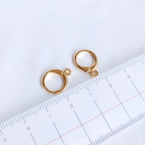 14K Gold Filled Round Leverback Earring Hooks Copper Geometric Circle DIY Earring Clips Jewelry Making Findings Accessories