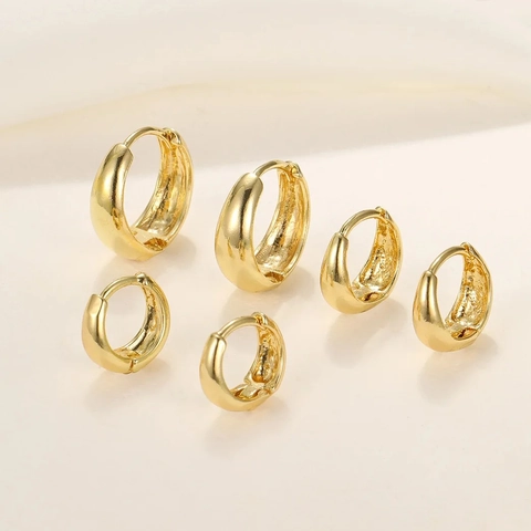 Mode Edelstahl Dicke Creolen Für Damen Geometrische Glatte Huggie Ohrringe Leichter Luxus Runde Ohrenschmuck Geschenk