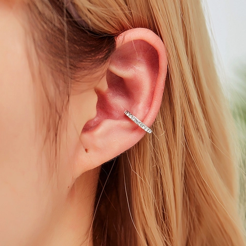 U-Förmige Kupfer Ohrklemme Mit Strasssteinen Ohne Ohrloch Knorpel Ohrring Einfach Geometrisch Schicker Schmuck Für Frauen