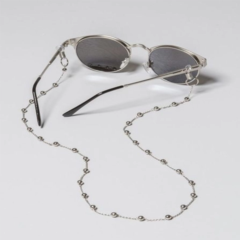 Fashionable Minimalist Metal Glasses Chain With Round Beads For Women Men Non-Slip Eyewear Lanyard Holder Gold Silver Neck Cord