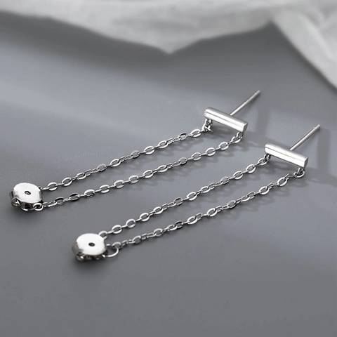 Legierung Kette Quaste Ohrstecker Mit 925 Sterling Silber Ohrstecker-Stift Hip Hop Retro Einzigartige Mode Schmuck Damen Herren