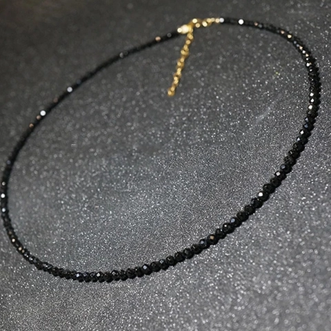 Minimalist Faceted Artificial Crystal Choker Necklace Alloy Gold Plated Adjustable Beaded Clavicle Chain For Women Jewelry