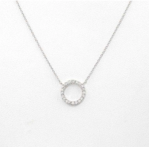 Damen Legierung Strass Geometrische Kreis Anhänger Halskette Gold Silber Galvanisiert Minimalistische Schlüsselbeinkette Schmuck