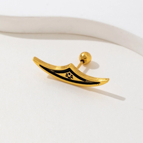 Punk Spider Web Lotus Crescent Stud Earrings Stainless Steel Alloy Individual Ear Jewelry For Men Women Halloween Party