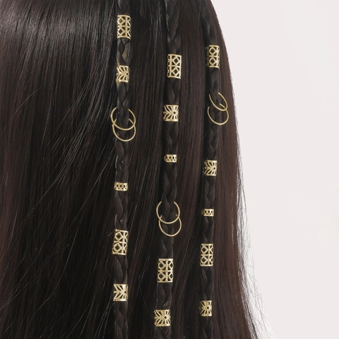 Dreadlock Haarschmuck Legierung Hohl Metall Haarmanschetten Ringe Für Zöpfe Damen Bohemian Fashion Haardekorationen