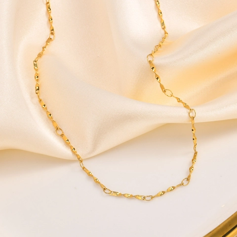 Minimalistische Edelstahl Spirale Verdrehte Blatt Kette Halskette Für Damen Vergoldet Geometrische Schlüsselbeinkette Schmuck Zubehör