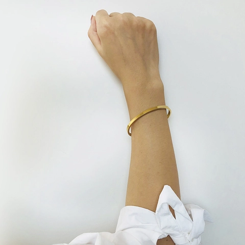 Stainless Steel Open Cuff Bangle Polished Minimalist Blank Plain Surface Bracelet For Women Men Everyday Fashion Jewelry Gift