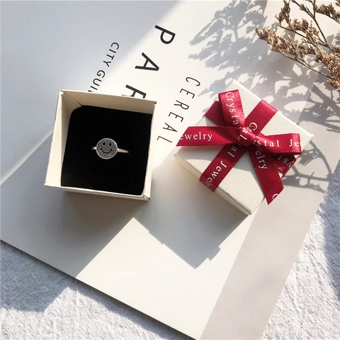 Square Jewelry Gift Box With Ribbon Bow For Earrings Ring Textured Jewelry Organizer Wedding Birthday Party Gift Box