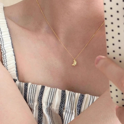 Collar Con Colgante De Croissant Plateado Para Mujer Forma De Pan Francés Minimalista Joyería De Moda Cadena